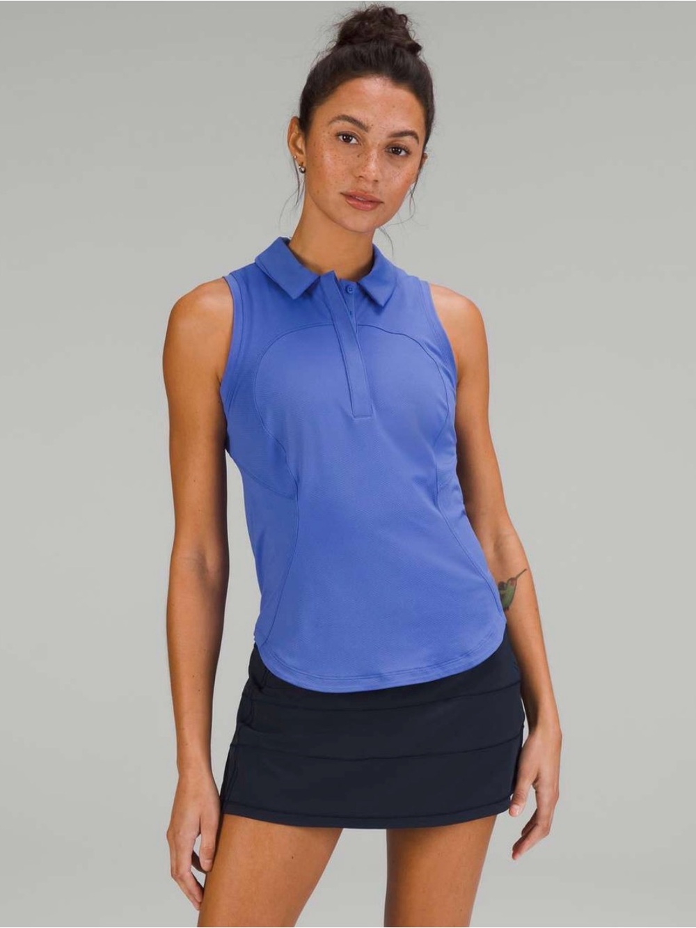 Lululemon Quick Dry Sleeveless Polo Top in Wild Indigo